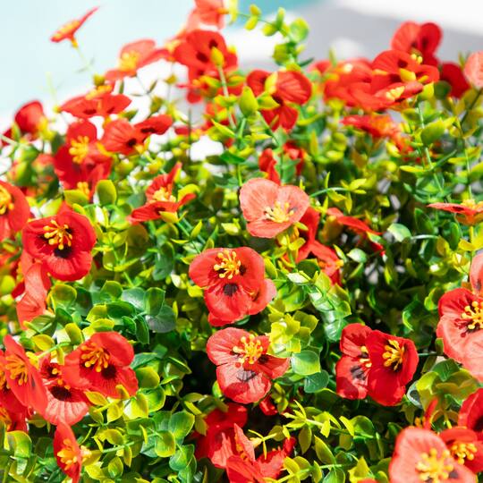 13" UV Resistant Artificial Pansy Bushes